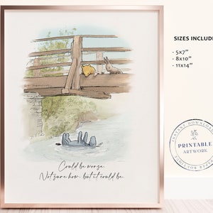 POOH - Druckbereites klassisches Zitat von Winnie-The-Pooh, Baby-Dusche, Geburtstagsfeier, Kinderzimmer-Dekorationskarten, 5x7 8x10 11x14 A.A. Milne