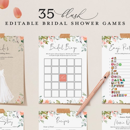 KYLIE 35 Editable Blush Bridal Shower Games Funny Games - Etsy Hong Kong KYLIE 35 Editable Blush Bridal Shower Games Funny Games - Etsy Hong Kong