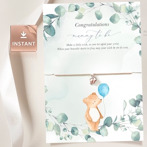 BALU - Wunscharmband-Display-Karte, Ein kleiner Wunsch von The Bump, Wunscharmband-Einsatz, Mum To Be Geschenk, Neue Mummy-Geschenk-Armband-Inhaber-Karte