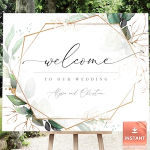 CLEO - Geometric Welcome Sign, Custom Wedding Sign, Porch Wedding Welcome Sign, Large Welcome Sign, Welcome Sign, Wedding welcome signage