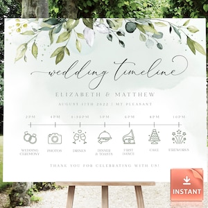Customizable Wedding Timeline Poster: Printable Schedule Sign (Digital Download)
