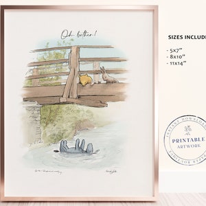 POOH - Druckbereites klassisches Zitat von Winnie-The-Pooh, Baby-Dusche, Geburtstagsfeier, Kinderzimmer-Dekorationskarten, 5x7 8x10 11x14 A.A. Milne