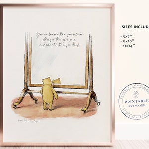 POOH - Druckbare Winnie-The-Pooh Klassiker, Baby-Dusche, Pooh-Geburtstagsfeier, Kinderzimmer-Dekorationskarten, 5x7 8x10 11x14 A.A. Milne
