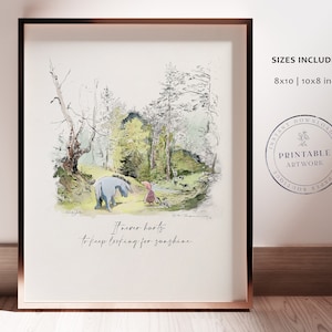 POOH - Druckbare Winnie-The-Pooh Klassiker, Baby-Dusche, Pooh-Geburtstagsfeier, Kinderzimmer-Dekorationskarten, 5x7 8x10 11x14 A.A. Milne
