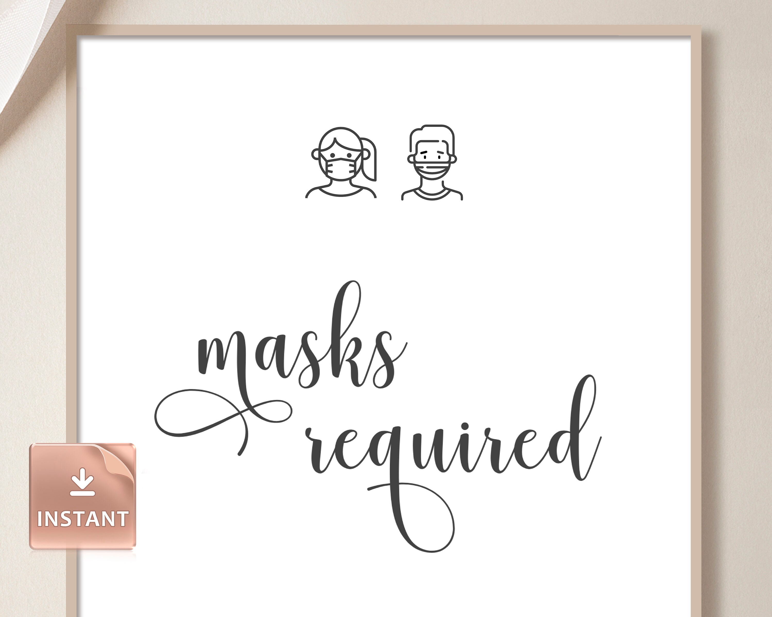 Masks Required Signs Minimalist Custom Mask Sign Social - Etsy