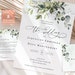 Greenery Wedding Invitation Template, Boho Watercolor Eucalyptus Wedding Invite, Bohemian Wedding Template Suite, Instant Download REESE