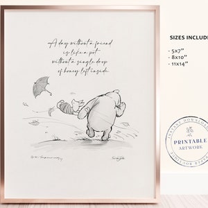 POOH - Druckbereites klassisches Zitat von Winnie-The-Pooh, Baby-Dusche, Geburtstagsfeier, Kinderzimmer-Dekorationskarten, 5x7 8x10 11x14 A.A. Milne
