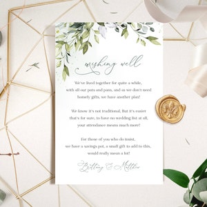 REESE - Cartão de desejos de casamento, cartão de anexo, desejos de sucesso para impressão, encarte de casamento, desejo de felicidades, em vez de presentes, desejos de lua de mel