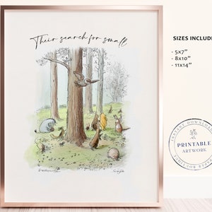 POOH - Druckbereites klassisches Zitat von Winnie-The-Pooh, Baby-Dusche, Geburtstagsfeier, Kinderzimmer-Dekorationskarten, 5x7 8x10 11x14 A.A. Milne