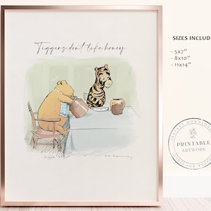 POOH - Druckbereites klassisches Zitat von Winnie-The-Pooh, Baby-Dusche, Geburtstagsfeier, Kinderzimmer-Dekorationskarten, 5x7 8x10 11x14 A.A. Milne