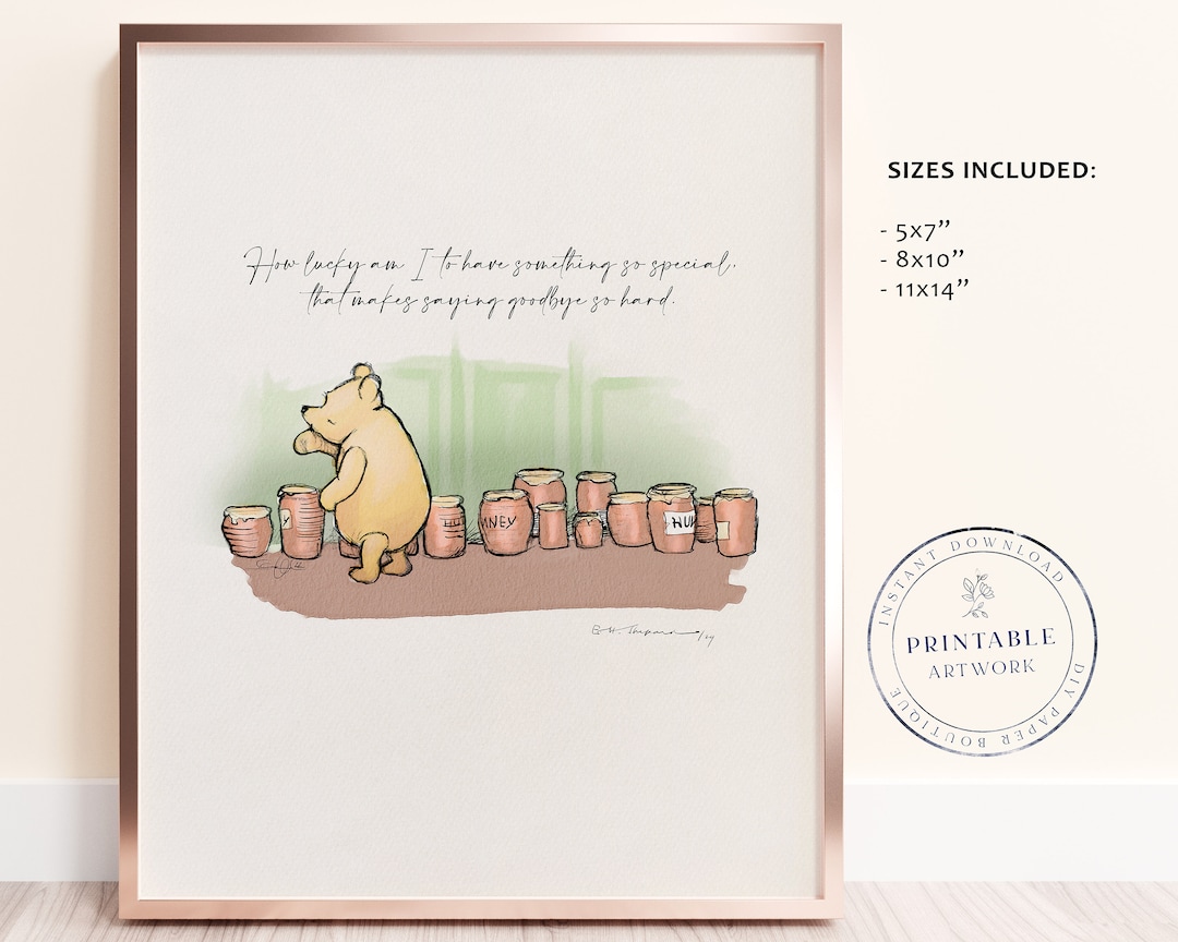 Winnie the Pooh Classic Quote Print: Nursery Decor (digital Download ...