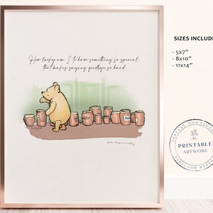 POOH - Printable Winnie-The-Pooh Classic, Baby Shower, Pooh Birthday Party, Centerpiece Kinderzimmer Dekorationskarten, 5x7 8x10 11x14 A.A. Milne