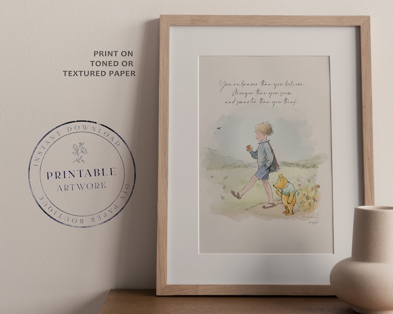 Winnie the Pooh Quote Print Classic Nursery Decor (digital Download