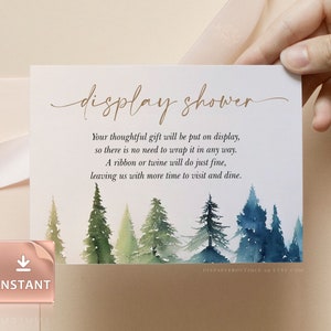 Winter Forest Display Shower Card: Printable Baby Shower Invitation (Digital Download)