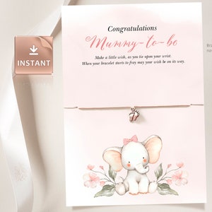 AVA - Pink Wish Bracelet Display Card, Een kleine wens van The Bump, Wish Bracelet Insert, Mama To Be Gift New Mummy Gift Bracelet Holder Card