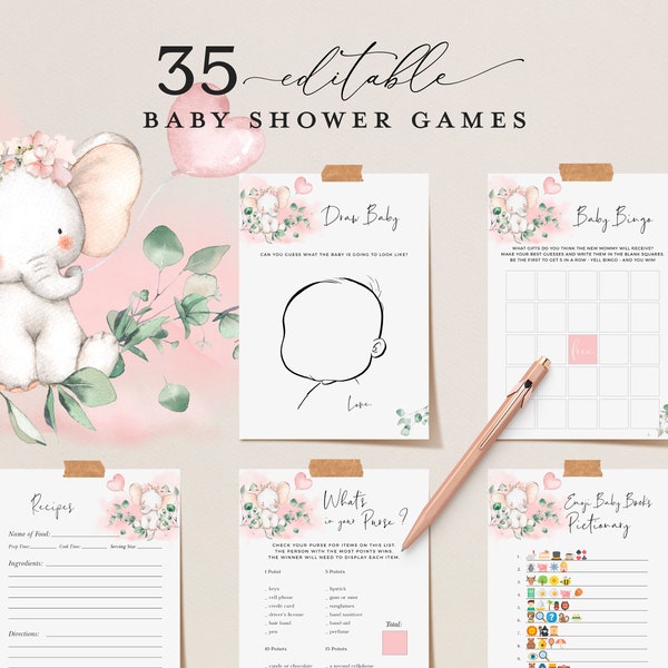 Printable Baby Shower Games - Etsy