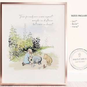 POOH - Druckbare Winnie-The-Pooh Klassiker, Baby-Dusche, Pooh-Geburtstagsfeier, Kinderzimmer-Dekorationskarten, 5x7 8x10 11x14 A.A. Milne