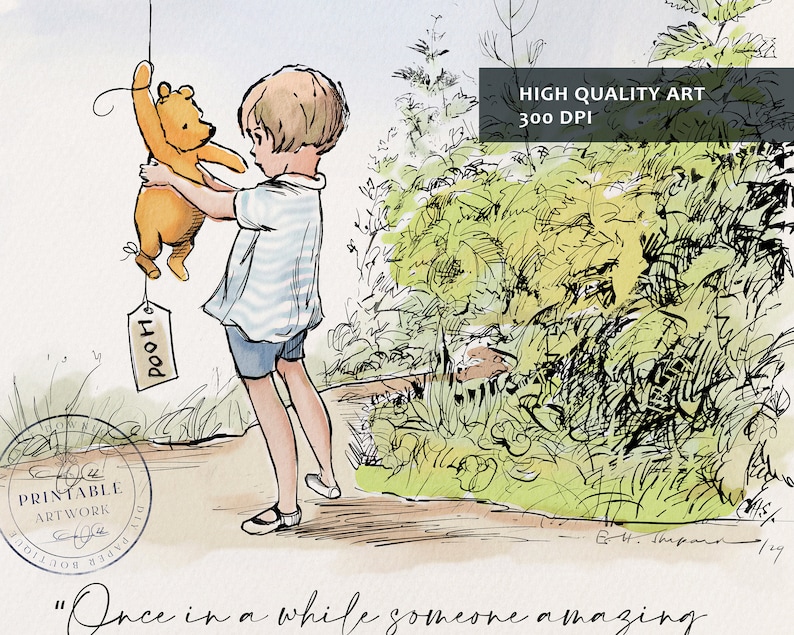 Winnie the Pooh Quote Print Classic Nursery Decor (digital Download