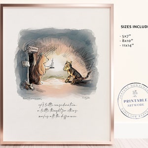 POOH - Druckbare Winnie-The-Pooh Klassiker, Baby-Dusche, Pooh-Geburtstagsfeier, Kinderzimmer-Dekorationskarten, 5x7 8x10 11x14 A.A. Milne