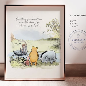 POOH - Druckbare Winnie Puuh Klassiker, Babyparty, Pooh Geburtstagsparty, Herzstück Kinderzimmer Dekoration Karten, 5x7 8x10 11x14 A.A. Milne