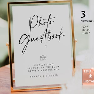Wedding Photo Guest Book Sign: Polaroid Guestbook Template (Printable)