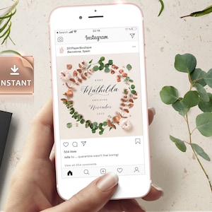 Editable Social Media Baby Announcement: Electronic Pregnancy Reveal