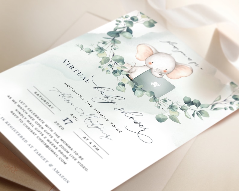 Zoom Baby Shower Invitation Etsy