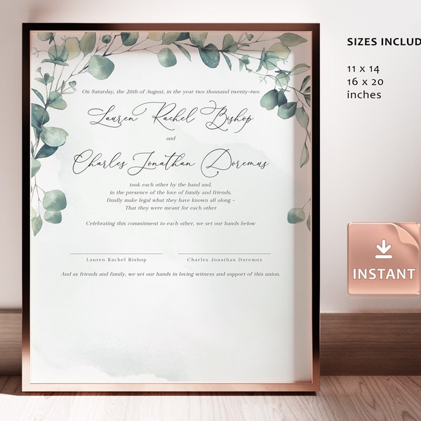 Quaker Marriage Certificate - Etsy