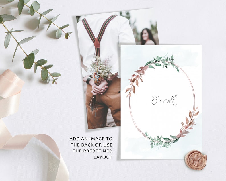 YESS Sage Green Wedding Invitation Templates Burnt Copper Etsy Canada