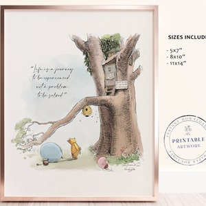POOH - Druckbare Winnie-The-Pooh Klassiker, Baby-Dusche, Pooh-Geburtstagsfeier, Kinderzimmer-Dekorationskarten, 5x7 8x10 11x14 A.A. Milne