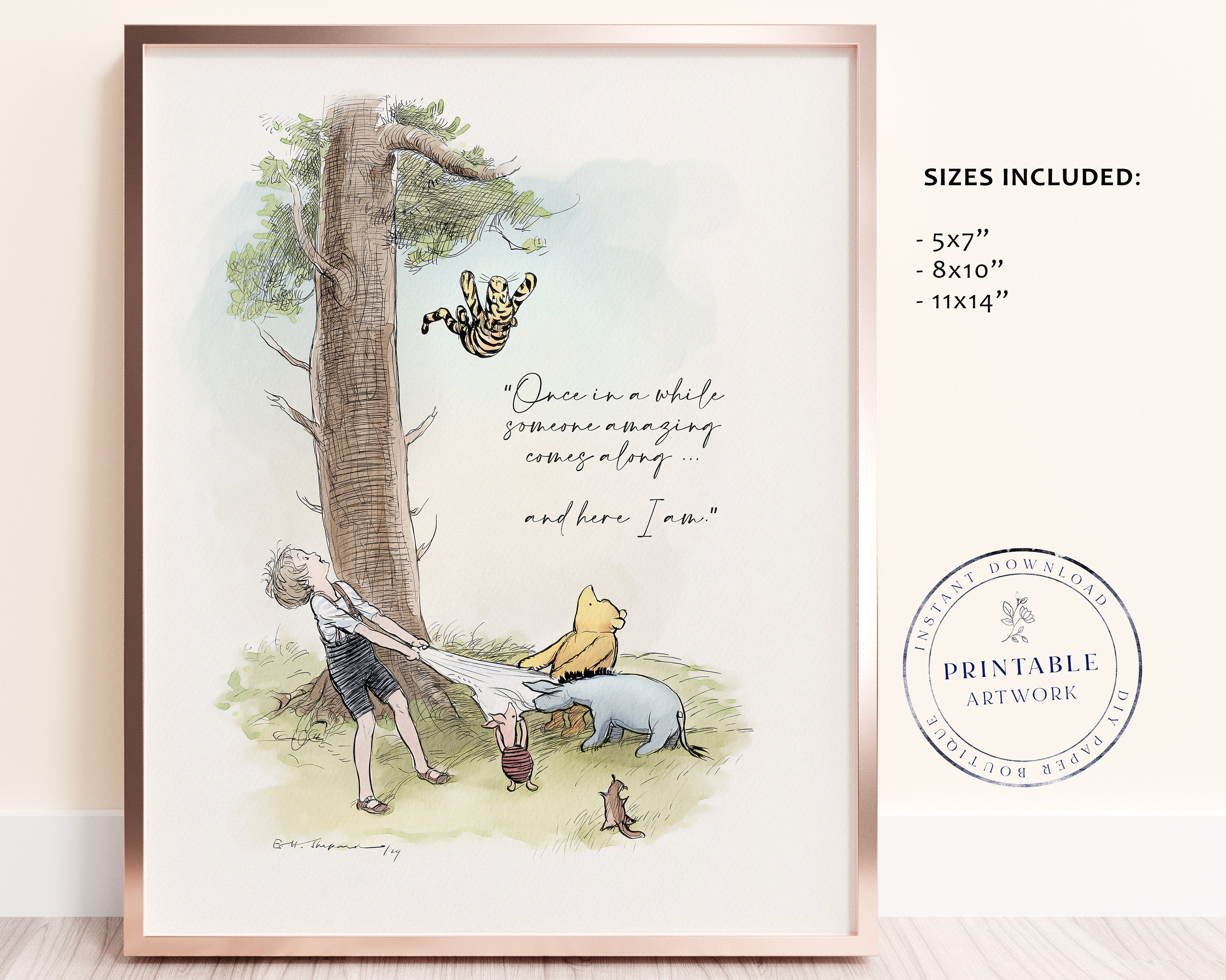 POOH Printable Winnie-the-pooh Classic Quote Baby Shower - Etsy