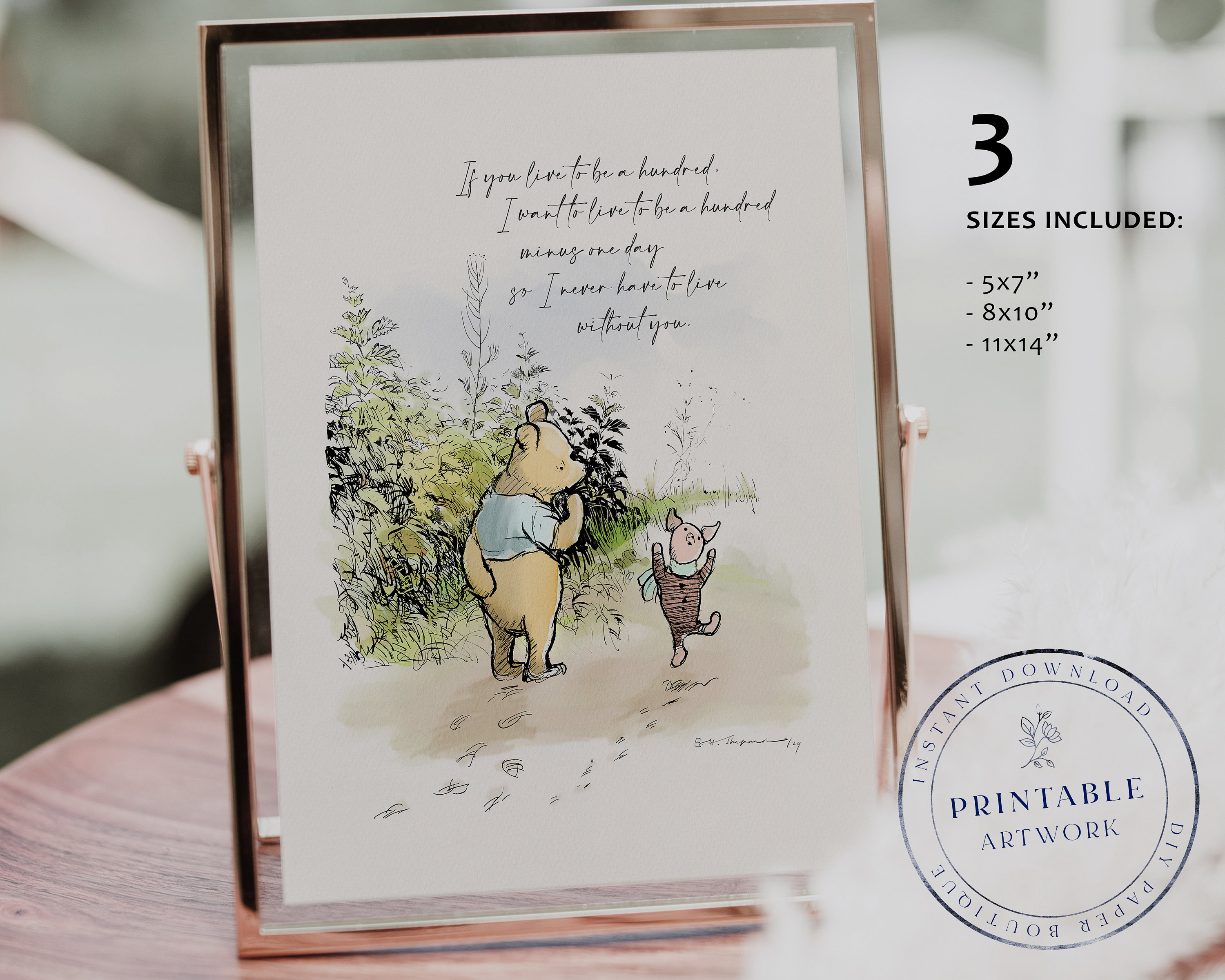Winnie-the-pooh Classic Quote Print: Nursery Decor (digital