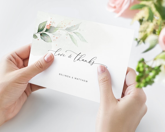 100 Biglietti Di Ringraziamento Scritti A Mano – Formato Biglietto Da Visita 8,5x5,5 Cm – Rosa Elegante Per Ogni Occasione