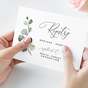REESE - Registrierungskarte Hochzeit, Registriert bei Karte, Eukalyptus Aquarell Grün Registrierung, Sofortiger Download, Boho Editierbare Vorlage