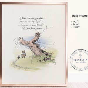 POOH - Druckbereites klassisches Zitat von Winnie-The-Pooh, Baby-Dusche, Geburtstagsfeier, Kinderzimmer-Dekorationskarten, 5x7 8x10 11x14 A.A. Milne