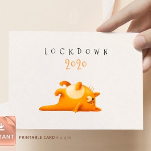 Tarjetas de cuarentena divertidas, tarjetas de bloqueo imprimibles, tarjetas de cuarentena, tarjeta de cuarentena imprimible, descarga digital de tarjetas, postales de cuarentena