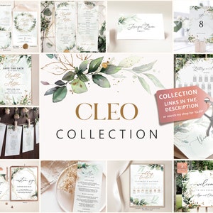 CLEO iPhone Wedding Evite Template, Smartphone Electronic Invitation, Greenery Digital Invite, Mobile Invitation Editable Instant Download image 7