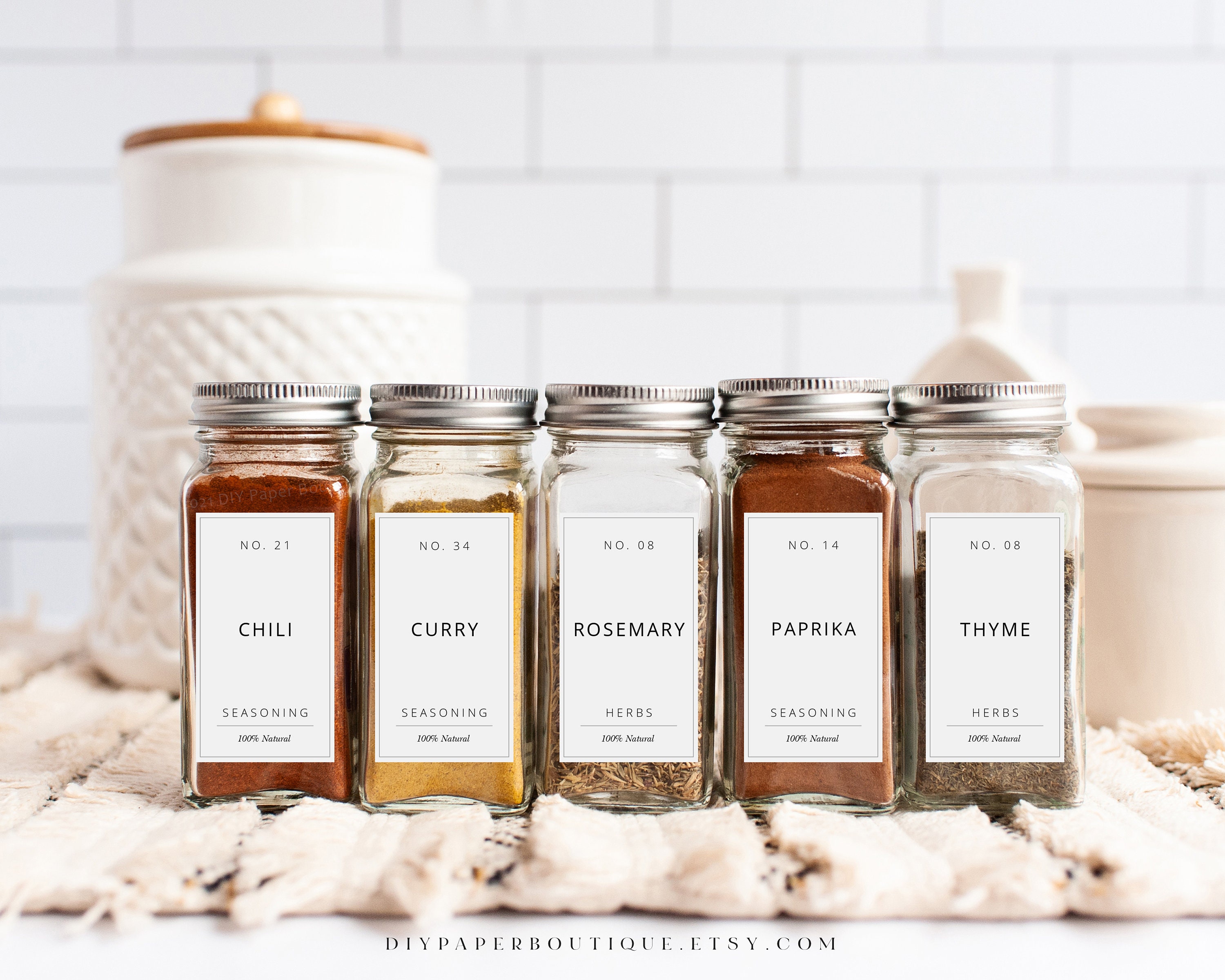 Custom Spice Glass Jar Labels - 24 Qty - Avery