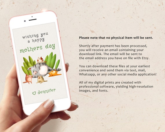 Mothers Day Card Electronic, Smartphone Mothers Day, Mothers Day  