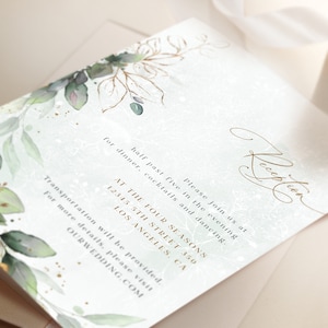 Boho Wreath Wedding Invitation Template, Wedding Invite Template, Wedding Invitation, Invitation Template Download, Faux Gold Invite CLEO image 9