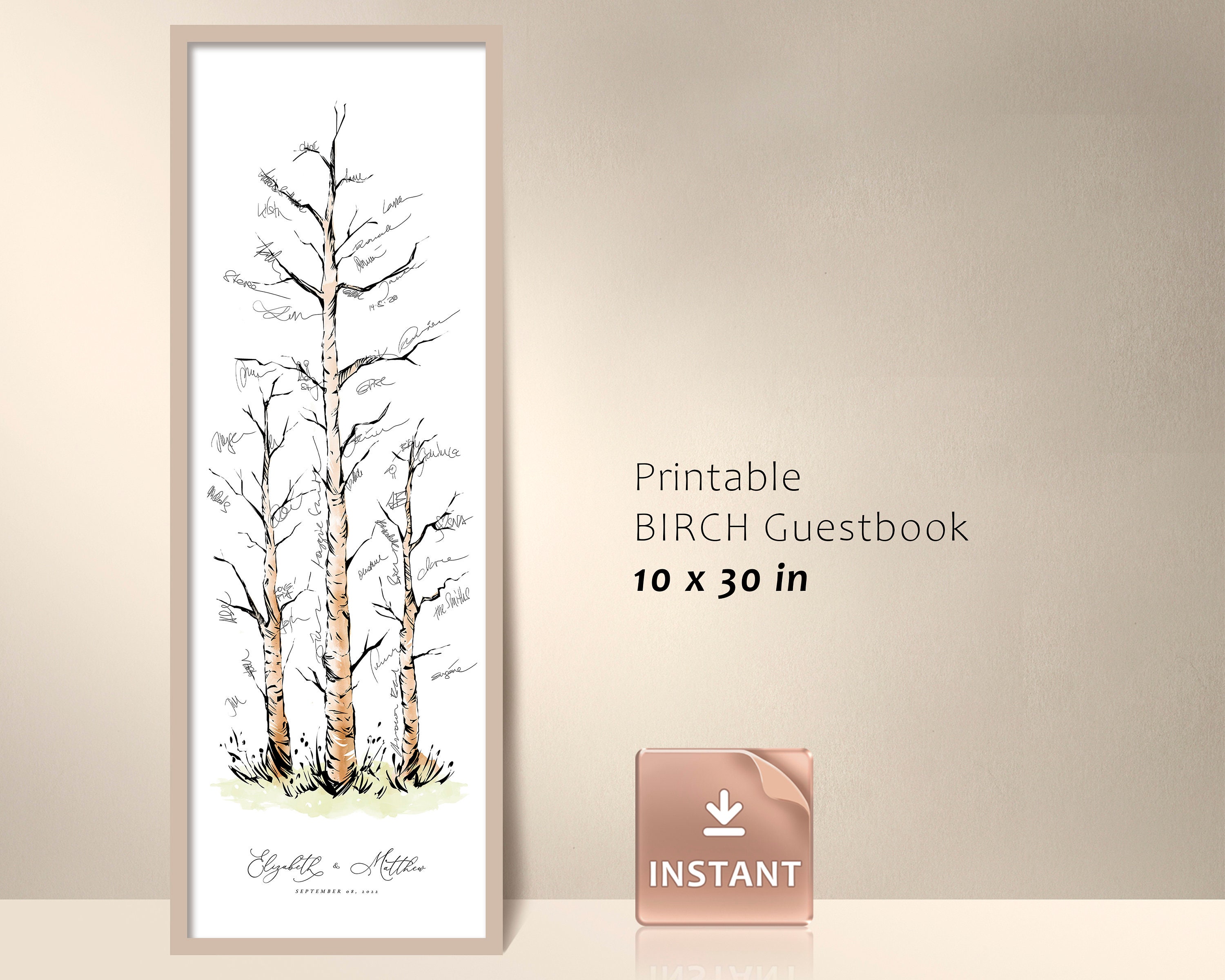 Rustic Birch Signature Guestbook