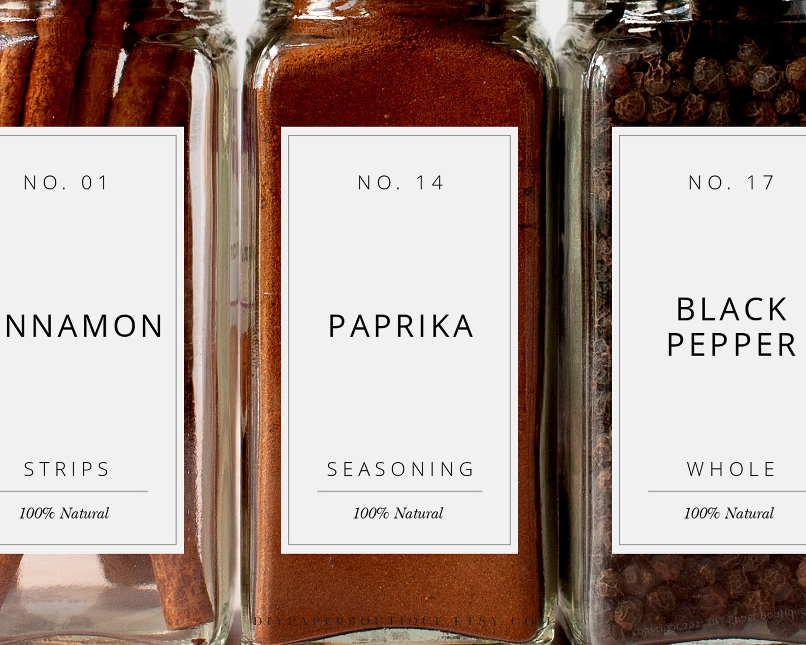 Spice Jar Labels Template Printable Modern Minimalist Jar Etsy