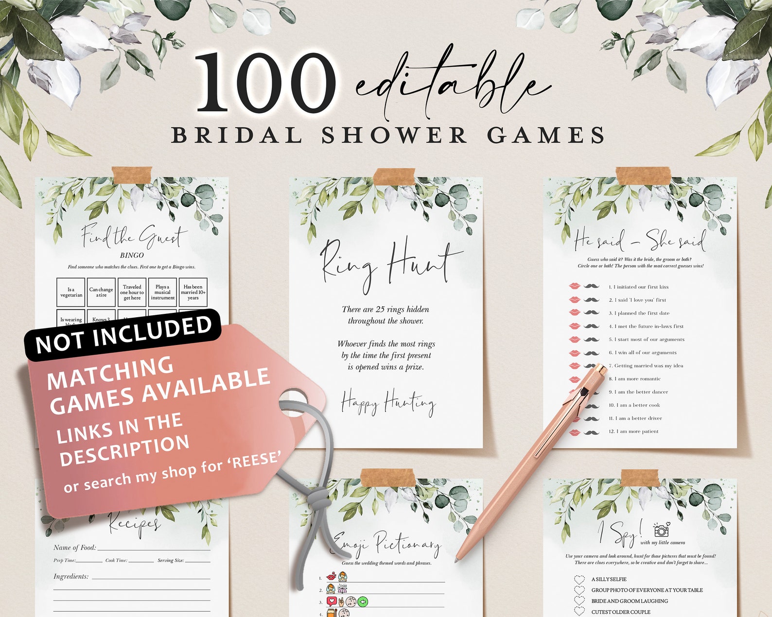 Bridal Shower Invitation Template, Editable, Printable Bridal Shower