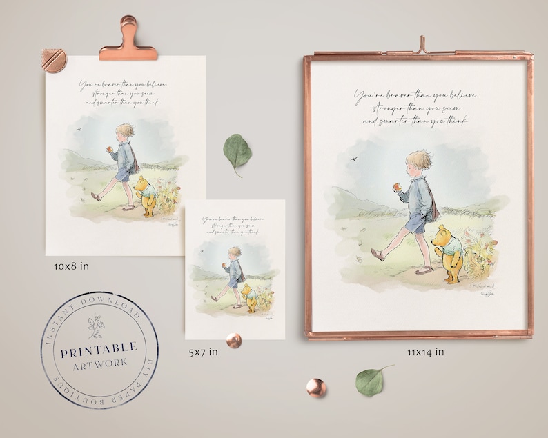 Winnie the Pooh Quote Print Classic Nursery Decor (digital Download