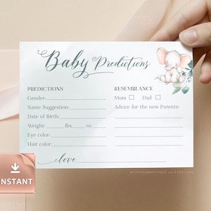 VREUGDE - Babyvoorspellingskaart, babyshowerspel, babyvoorspellingsspel, afdrukbare sjabloon voor uw babyshower, bewerkbaar en personaliseerbaar