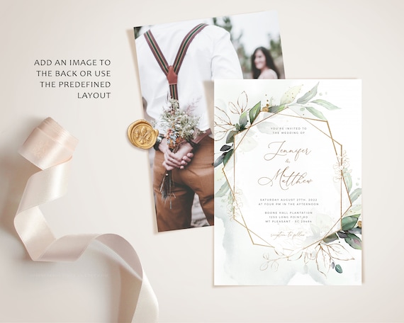 Faux Gold Invite Wedding Invitation Invitation Template Download Rebekah Wedding Invitation Template 3 pieces Boho Wedding Invite kit