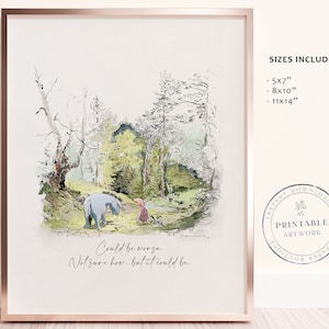POOH - Druckbare Winnie-The-Pooh Klassiker, Baby-Dusche, Pooh-Geburtstagsfeier, Kinderzimmer-Dekorationskarten, 5x7 8x10 11x14 A.A. Milne