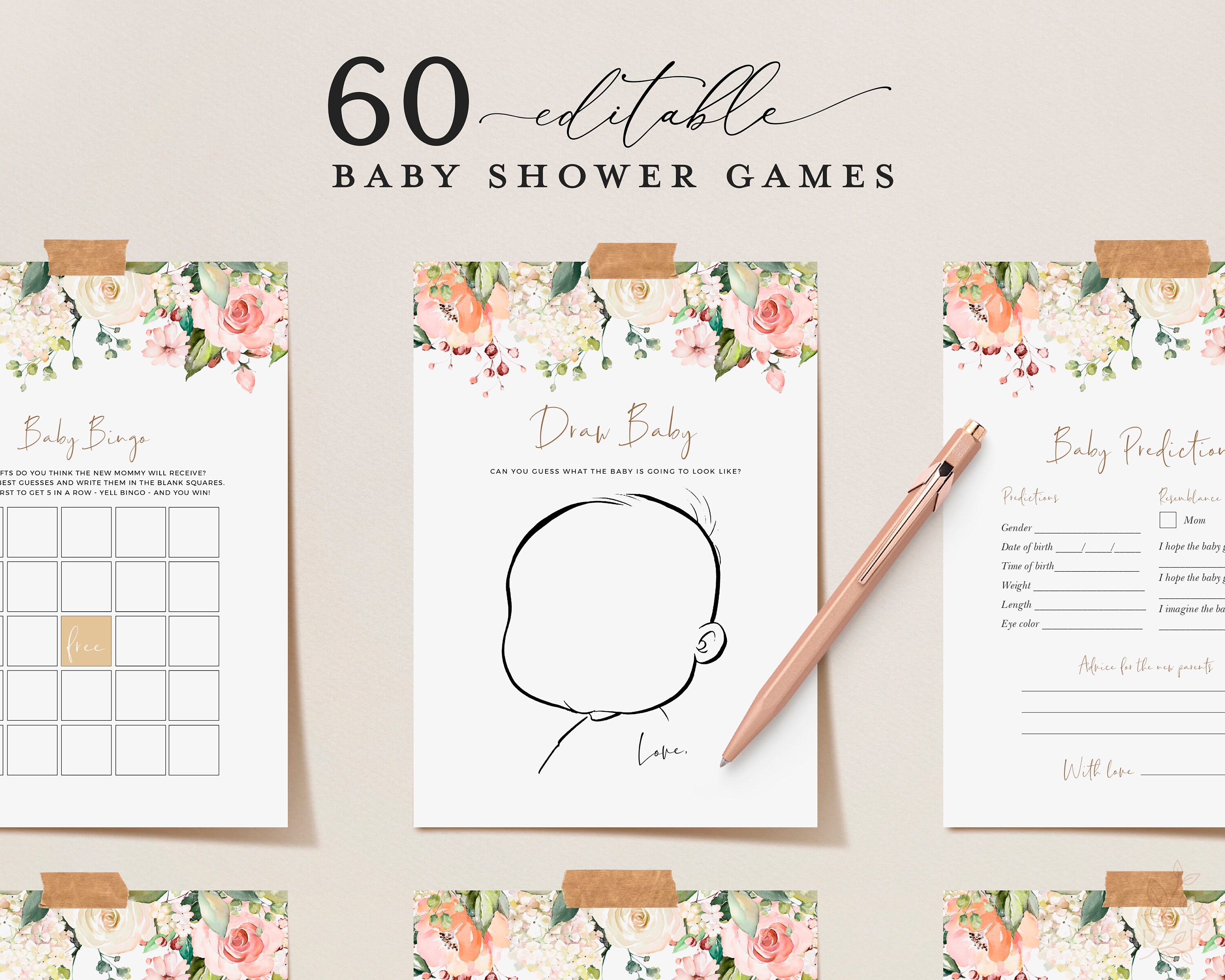 36 Editable Eucalyptus Baby Shower Games - Editable Games