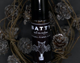 Batty Roll-On Perfume | Fir, Pumpkin, Maple Spice Scent