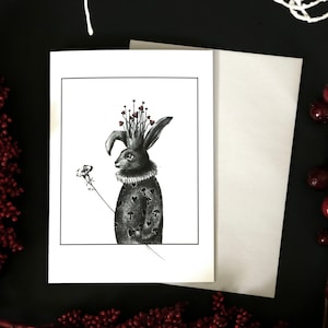 Carta Regina di Cuori, Cartolina di San Valentino, Carta dell'Amore, Carta dell'Anniversario, Carta di Alice nel Paese delle Meraviglie, Carta del Coniglio, Carta unica della Festa della Mamma, Coniglio